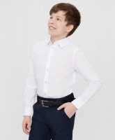 Сорочка классическая приталенная белая Button Blue, школьная форма для мальчиков  фото, kupilegko.ru